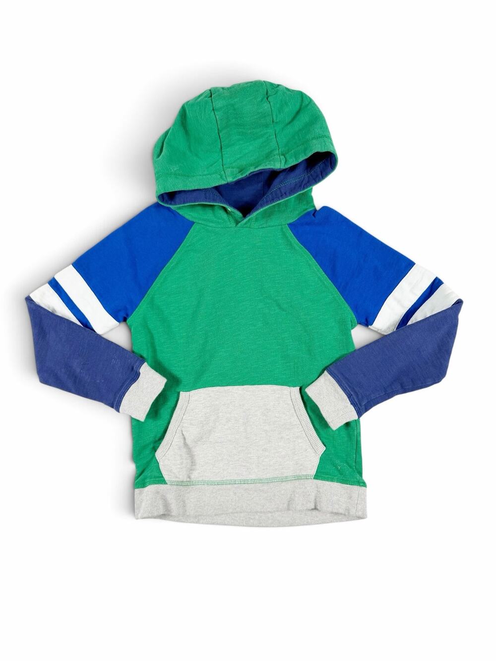 Mini Boden Colorblock Pullover Hoodie Sweatshirt Boys Size 7-8
